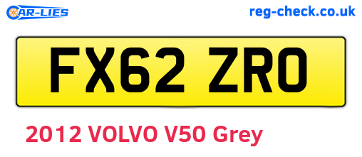 FX62ZRO are the vehicle registration plates.