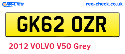 GK62OZR are the vehicle registration plates.