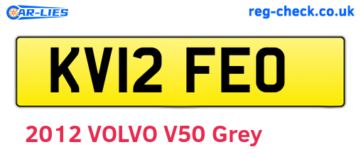 KV12FEO are the vehicle registration plates.