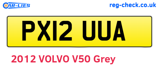PX12UUA are the vehicle registration plates.