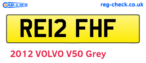 RE12FHF are the vehicle registration plates.