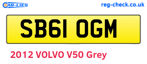 SB61OGM are the vehicle registration plates.