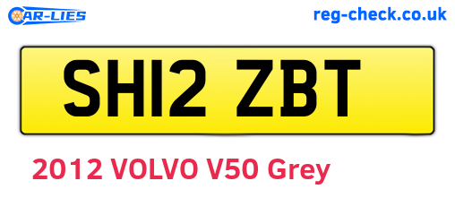 SH12ZBT are the vehicle registration plates.