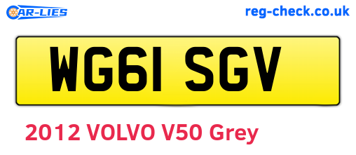 WG61SGV are the vehicle registration plates.