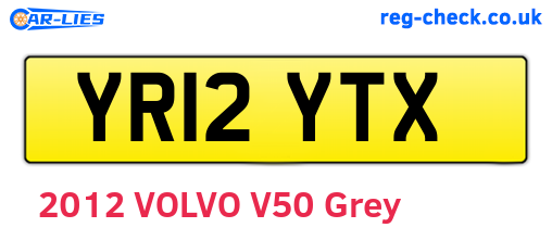 YR12YTX are the vehicle registration plates.