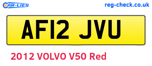 AF12JVU are the vehicle registration plates.