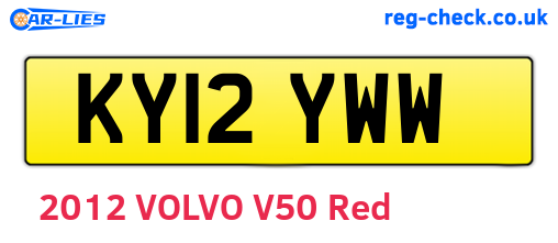 KY12YWW are the vehicle registration plates.