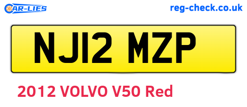 NJ12MZP are the vehicle registration plates.