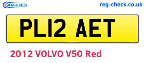 PL12AET are the vehicle registration plates.