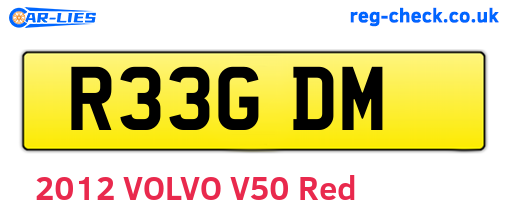 R33GDM are the vehicle registration plates.