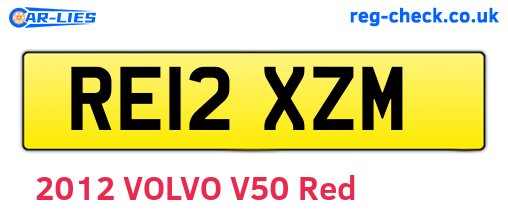 RE12XZM are the vehicle registration plates.