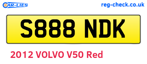 S888NDK are the vehicle registration plates.