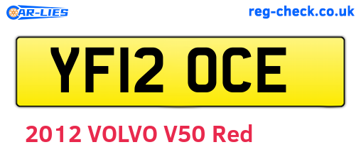 YF12OCE are the vehicle registration plates.