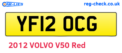 YF12OCG are the vehicle registration plates.