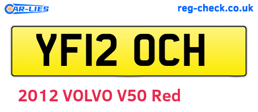 YF12OCH are the vehicle registration plates.