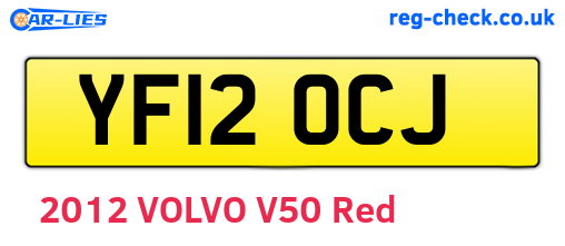 YF12OCJ are the vehicle registration plates.