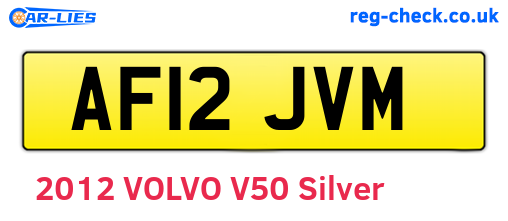 AF12JVM are the vehicle registration plates.