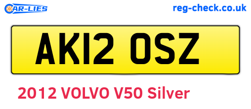 AK12OSZ are the vehicle registration plates.
