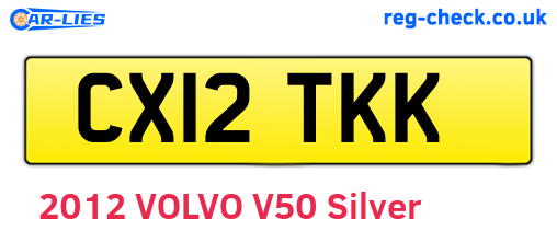 CX12TKK are the vehicle registration plates.