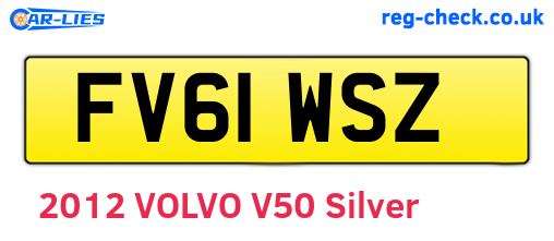 FV61WSZ are the vehicle registration plates.