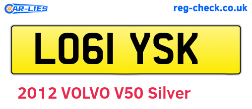 LO61YSK are the vehicle registration plates.