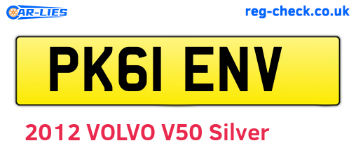 PK61ENV are the vehicle registration plates.