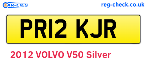 PR12KJR are the vehicle registration plates.