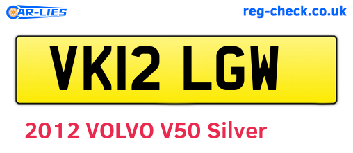 VK12LGW are the vehicle registration plates.