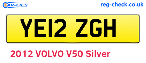 YE12ZGH are the vehicle registration plates.