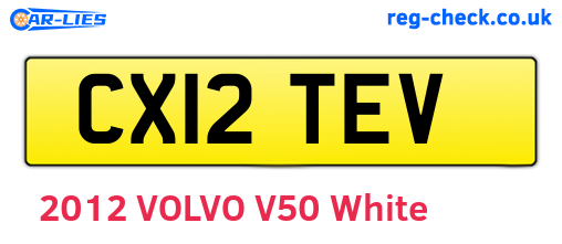 CX12TEV are the vehicle registration plates.