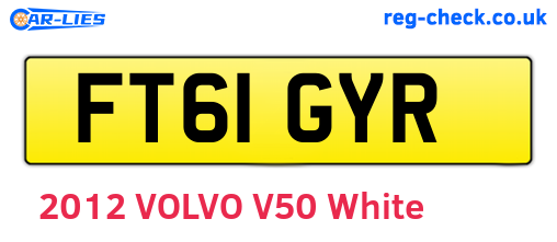 FT61GYR are the vehicle registration plates.