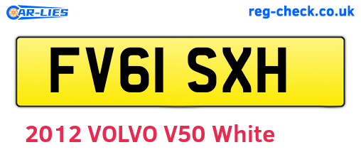 FV61SXH are the vehicle registration plates.