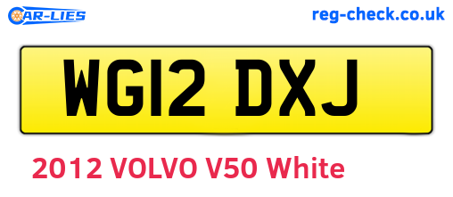 WG12DXJ are the vehicle registration plates.