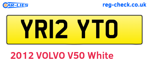 YR12YTO are the vehicle registration plates.