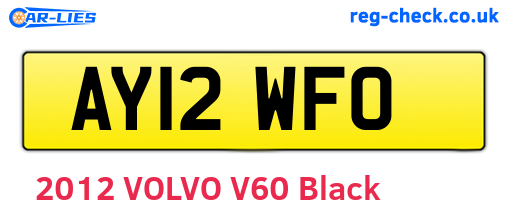 AY12WFO are the vehicle registration plates.