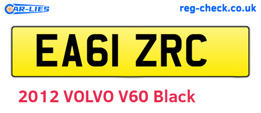 EA61ZRC are the vehicle registration plates.