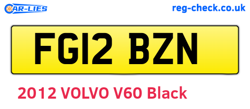 FG12BZN are the vehicle registration plates.