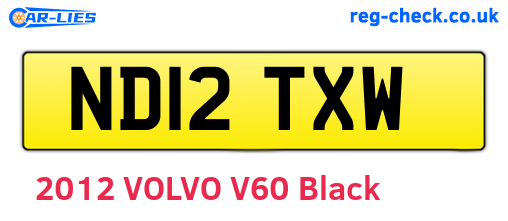 ND12TXW are the vehicle registration plates.