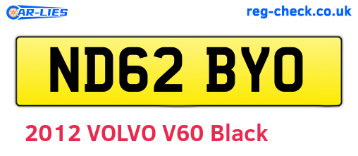 ND62BYO are the vehicle registration plates.