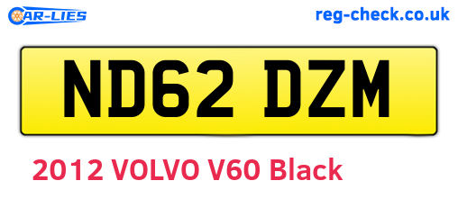 ND62DZM are the vehicle registration plates.