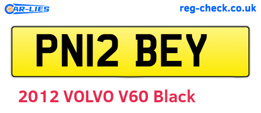 PN12BEY are the vehicle registration plates.