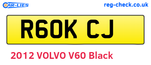 R60KCJ are the vehicle registration plates.