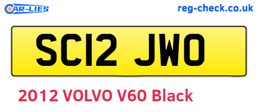 SC12JWO are the vehicle registration plates.