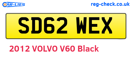 SD62WEX are the vehicle registration plates.
