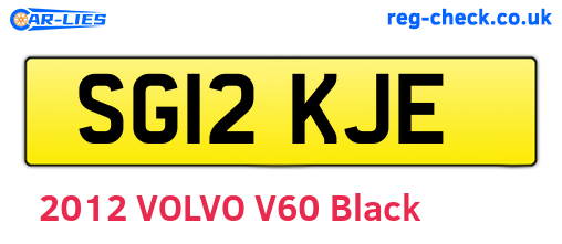 SG12KJE are the vehicle registration plates.