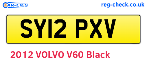 SY12PXV are the vehicle registration plates.