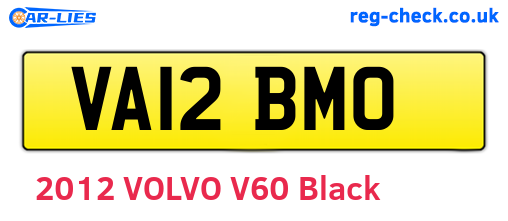 VA12BMO are the vehicle registration plates.