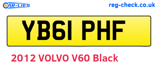 YB61PHF are the vehicle registration plates.