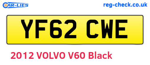 YF62CWE are the vehicle registration plates.