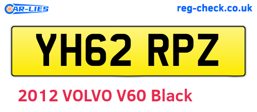 YH62RPZ are the vehicle registration plates.